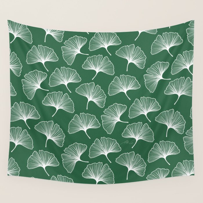 Ginkgo Leafs Pattern_21 Wall Tapestry Gallery Image 1