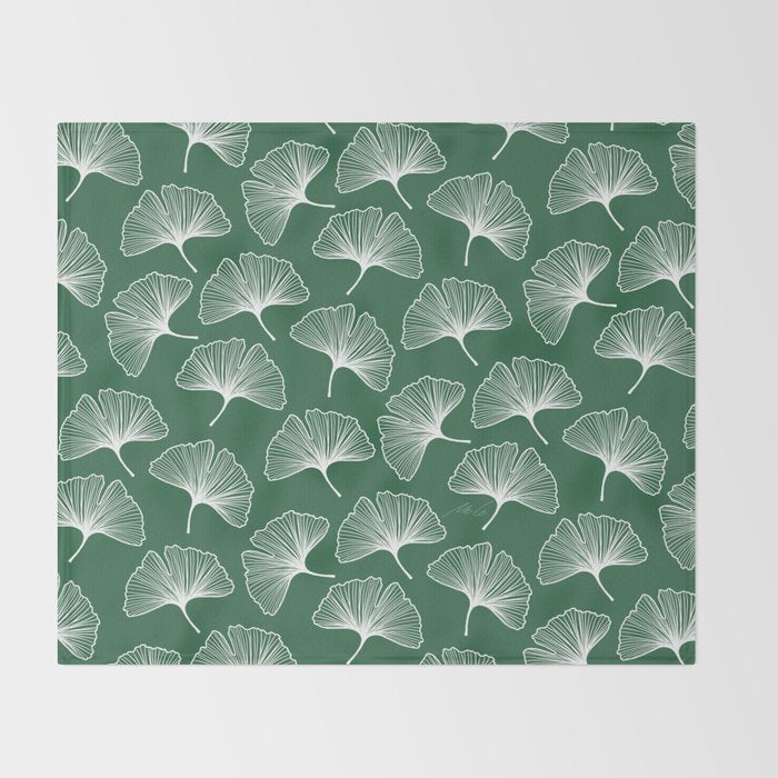 Ginkgo Leafs Pattern_21 Throw Blanket Gallery Image 2