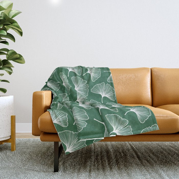 Ginkgo Leafs Pattern_21 Throw Blanket Gallery Image 1