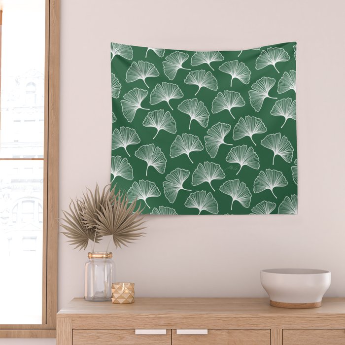 Ginkgo Leafs Pattern_21 Wall Tapestry Gallery Image 2