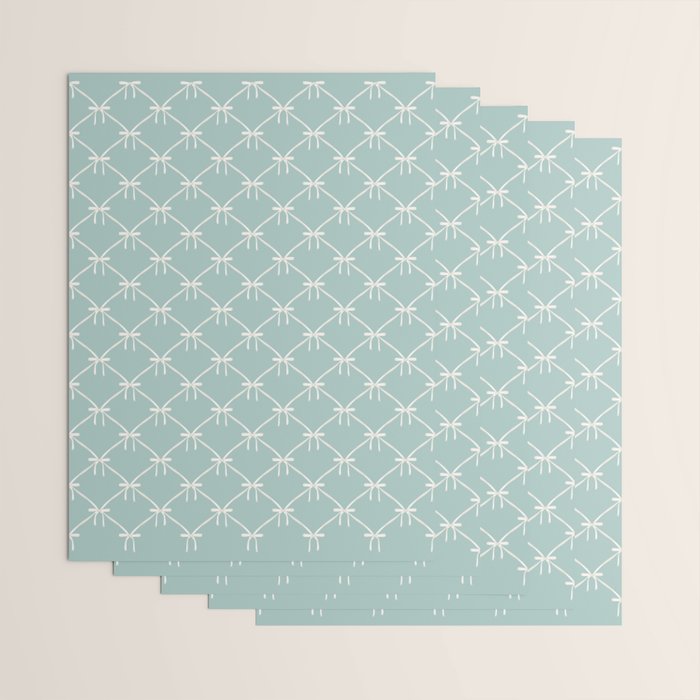 Bows & Ribbons Pattern XXVIII Pastel Mint Green Wrapping Paper Gallery Image 3