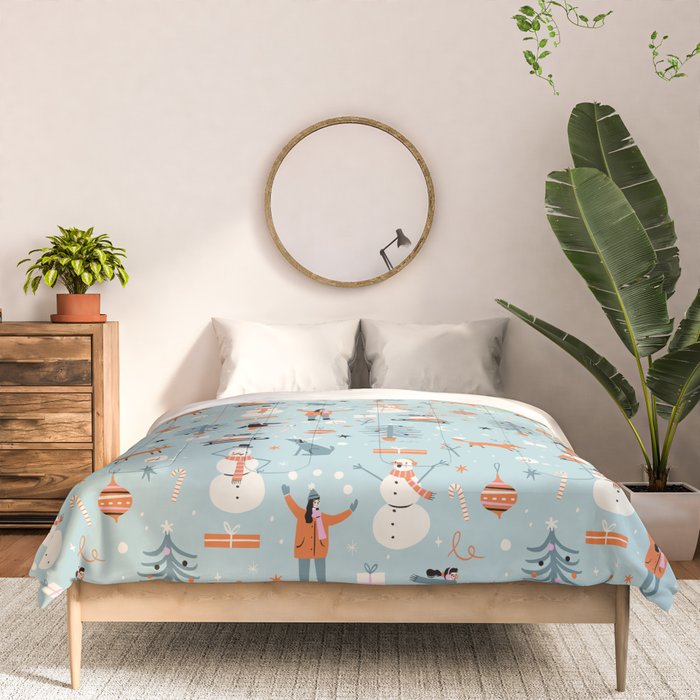 Christmas Scene Blue Comforter Gallery Image 3