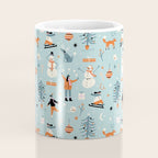 Christmas Scene Blue Coffee Mug Gallery Image 4