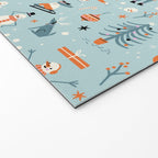 Christmas Scene Blue Welcome Mat Gallery Image 2