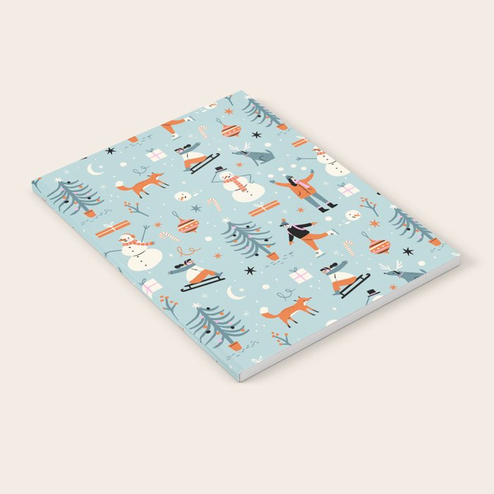 Christmas Scene Blue Notebook Gallery Image 2