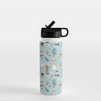 Christmas Scene Blue Water Bottle Gallery Image 1