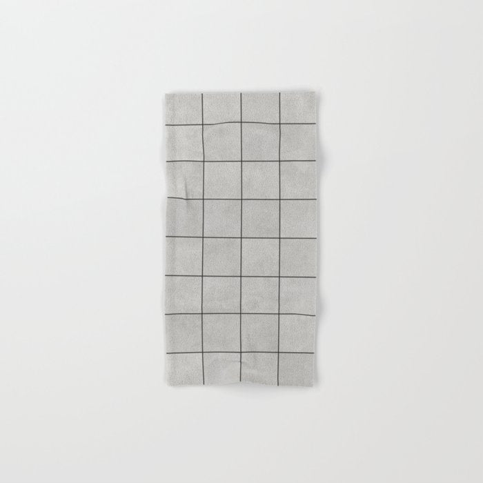 Large Grid Pattern - Grey Bath Towel Gallery Image 1