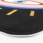 Retro evil eye - black & gold Bath Mat Gallery Image 3