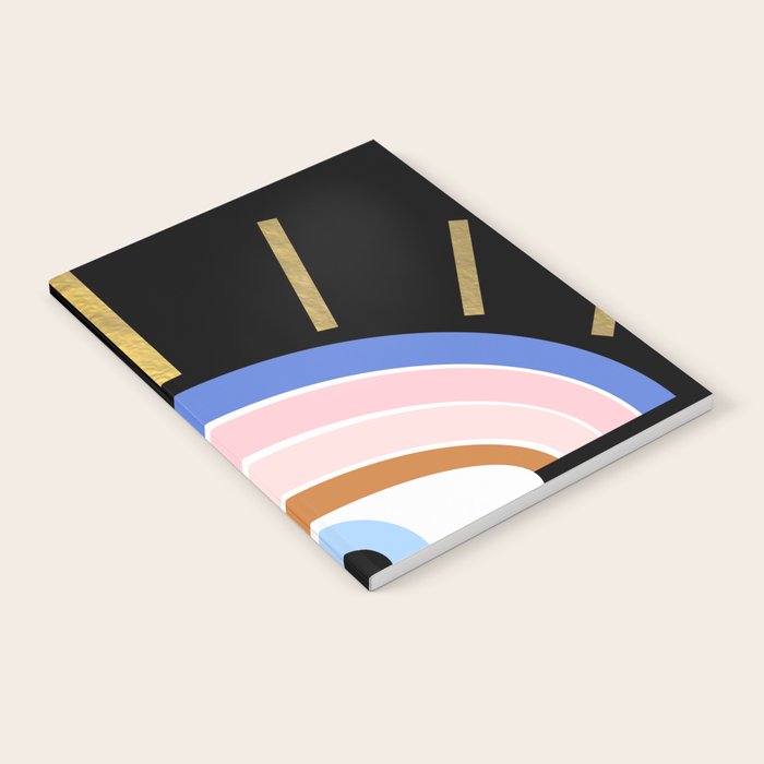 Retro evil eye - black & gold Notebook Gallery Image 1