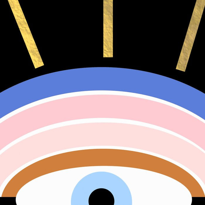 Retro evil eye - black & gold Coffee Mug Gallery Image 2