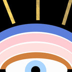 Retro evil eye - black & gold Coffee Mug Gallery Image 2