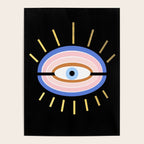 Retro evil eye - black & gold Poster Gallery Image 4