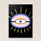 Retro evil eye - black & gold Stationery Card Gallery Image 2