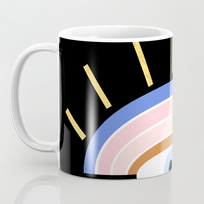 Retro evil eye - black & gold Coffee Mug Gallery Image 3