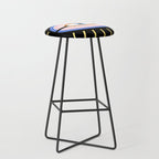 Retro evil eye - black & gold Stool Gallery Image 1