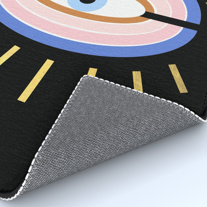 Retro evil eye - black & gold Rug Gallery Image 4