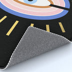 Retro evil eye - black & gold Rug Gallery Image 4