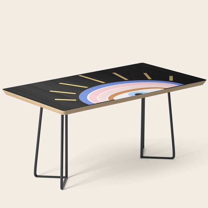 Retro evil eye - black & gold Coffee Table Gallery Image 1