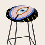 Retro evil eye - black & gold Stool Gallery Image 2