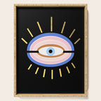 Retro evil eye - black & gold Serving Tray Gallery Image 1