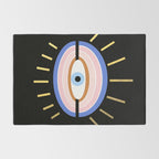 Retro evil eye - black & gold Rug Gallery Image 2