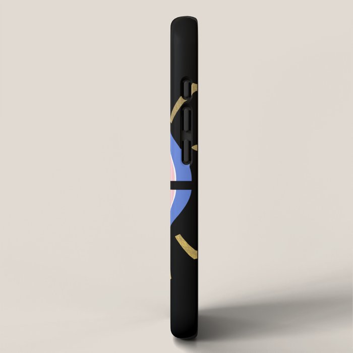 Retro evil eye - black & gold iPhone Case Gallery Image 2