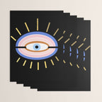 Retro evil eye - black & gold Wrapping Paper Gallery Image 3