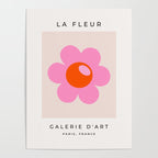 La Fleur | 05 - Abstract Retro Flower Print Pink Orange And Neutral Boho Decor Modern Floral Poster Gallery Image 4