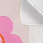 La Fleur | 05 - Abstract Retro Flower Print Pink Orange And Neutral Boho Decor Modern Floral Wall Tapestry Gallery Image 3