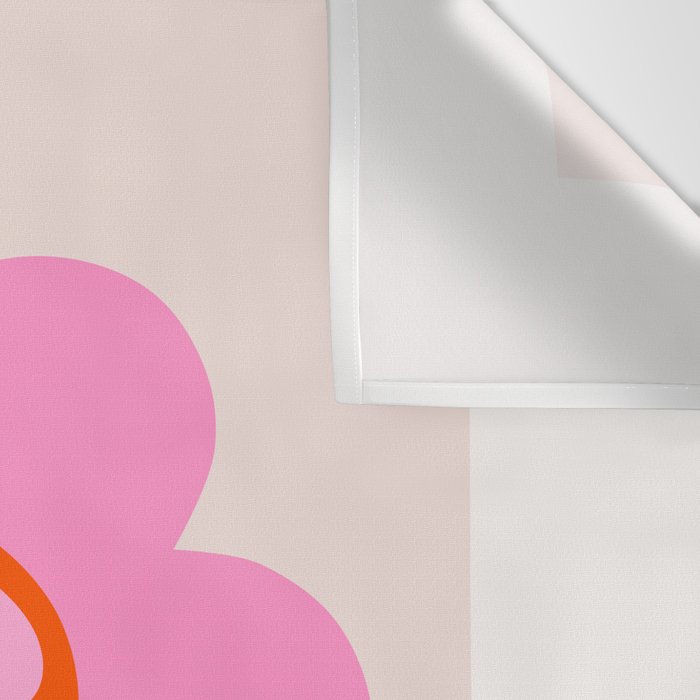 La Fleur | 05 - Abstract Retro Flower Print Pink Orange And Neutral Boho Decor Modern Floral Wall Tapestry Gallery Image 3