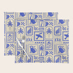 Vintage summer nature patchwork art pattern Placemat Gallery Image 1