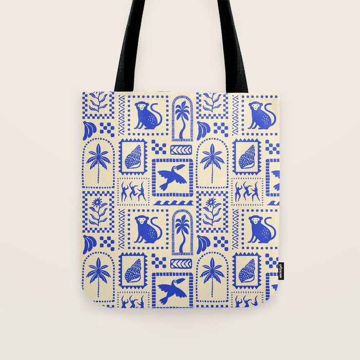 Vintage summer nature patchwork art pattern Tote Bag Gallery Image 1