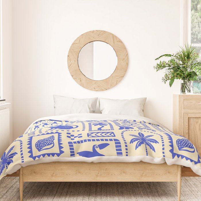Vintage summer nature patchwork art pattern Duvet Cover Gallery Image 3