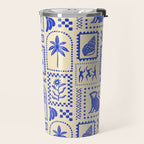 Vintage summer nature patchwork art pattern Travel Mug Gallery Image 2
