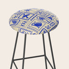 Vintage summer nature patchwork art pattern Stool Gallery Image 2