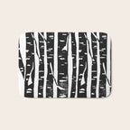 Woodcut Birches Black Bath Mat Gallery Image 1