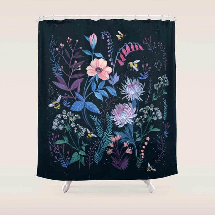 Bees Garden Shower Curtain Gallery Image 1
