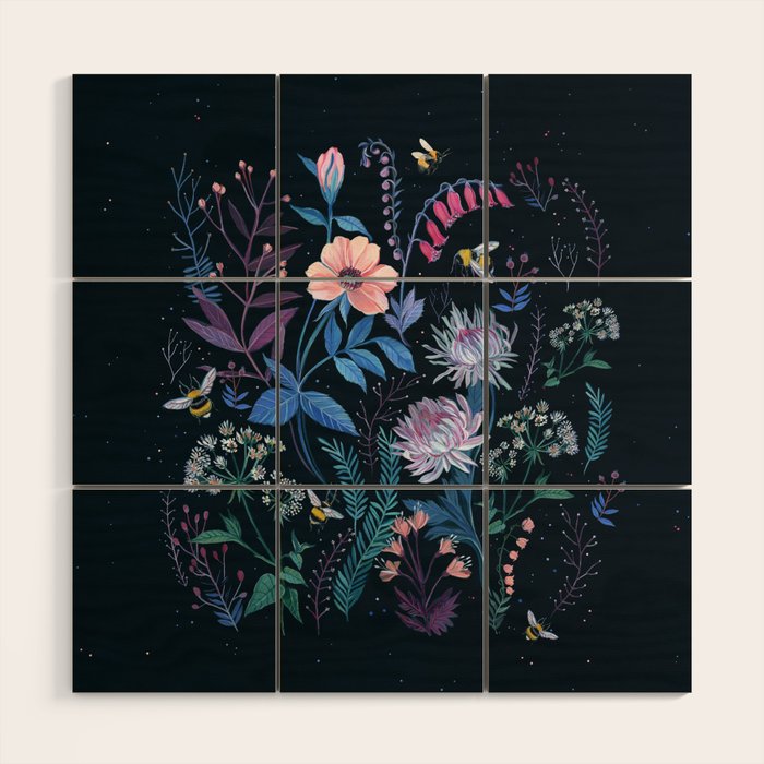 Bees Garden Wood Wall Art Gallery Image 1