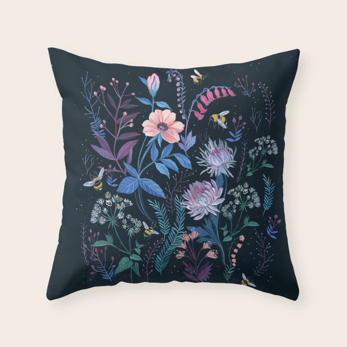 Bees Garden Throw Pillow Gallery Image 6
