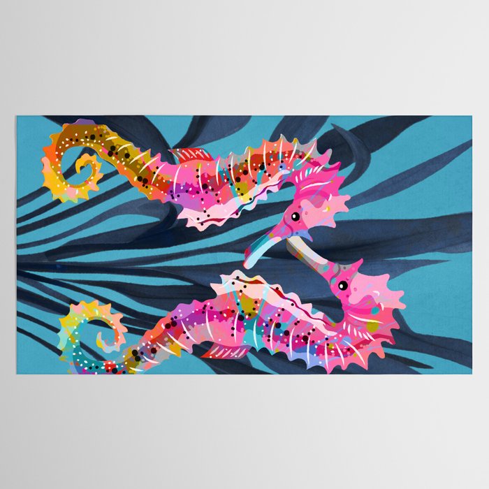 Colorful Seahorses Art 1 Tablecloth Gallery Image 2