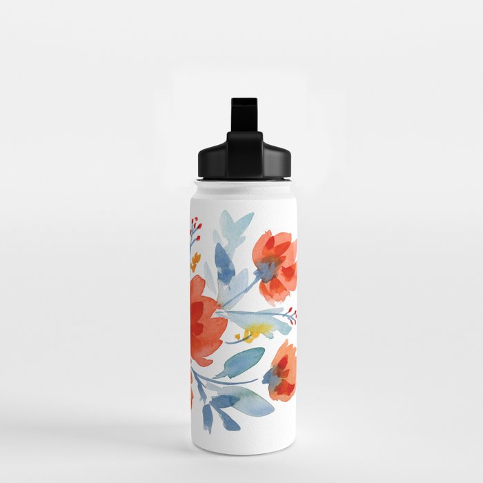 Watercolor Flowers Water Bottle Gallery Image 2