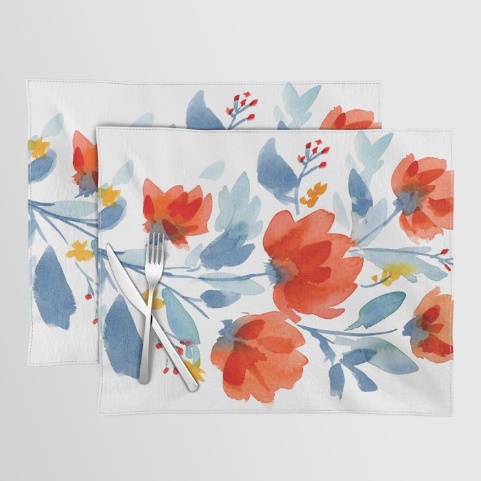 Watercolor Flowers Placemat Gallery Image 1