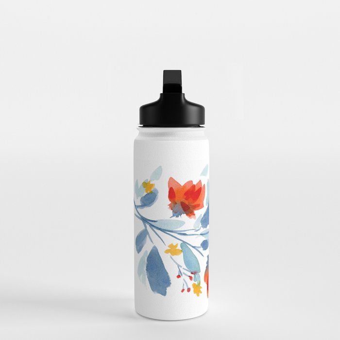 Watercolor Flowers Water Bottle Gallery Image 3