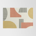 Abstract Lines Composition - Gold Orange Brown Rug Gallery Image 2