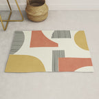 Abstract Lines Composition - Gold Orange Brown Rug Gallery Image 1