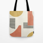Abstract Lines Composition - Gold Orange Brown Tote Bag Gallery Image 1