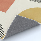 Abstract Lines Composition - Gold Orange Brown Rug Gallery Image 4