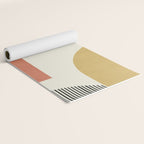 Abstract Lines Composition - Gold Orange Brown Yoga Mat Gallery Image 2