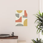 Abstract Lines Composition - Gold Orange Brown Poster Gallery Image 2