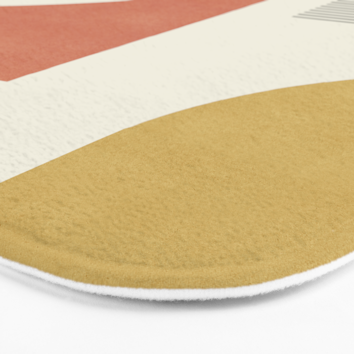 Abstract Lines Composition - Gold Orange Brown Bath Mat Gallery Image 3